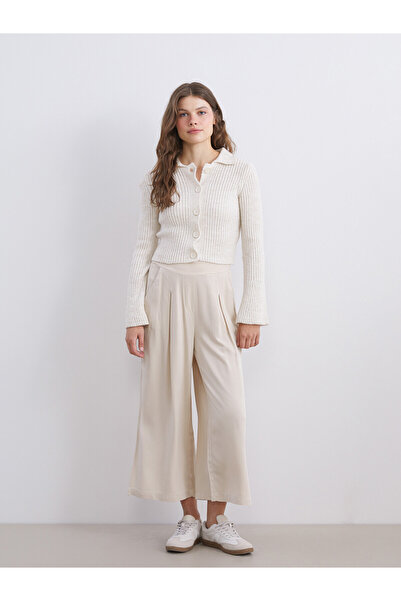 LC Waikiki Nevavm Women's Linen Blend Trousers with Elastic Waist