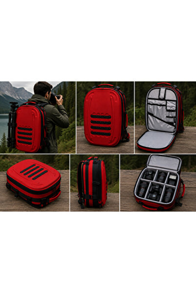 AMFİBİ ATT Photo Bag Kırmızı Fotoğrafçılık ve Kamera Ekipman Çantası – Laptop...