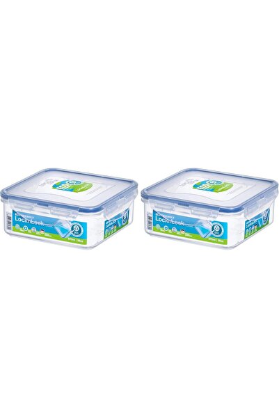 locknlock حاوية طعام، شفافة، سعة 870 مل، تصميم بلاستيكي مربع، موديل HPL823 (ع...