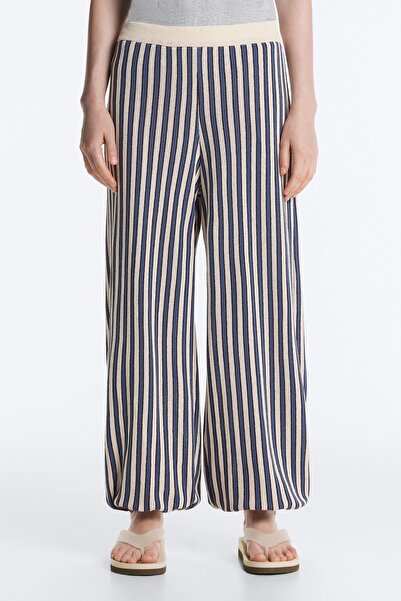 Oysho Çizgili pamuklu örgü bloomer pantolon