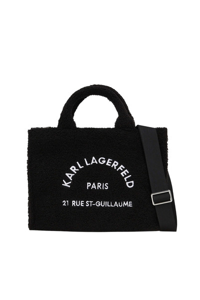 Karl Lagerfeld Γυναικεία K/Rsg Md Square Tote Shearling Τσάντα Μαύρη A4W50013...