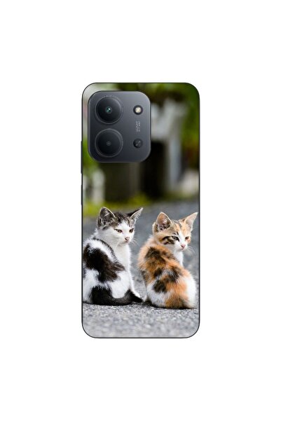 OEM Калъф, съвместим с Xiaomi Redmi 15C, силиконов гел TPU с шарка на котенца