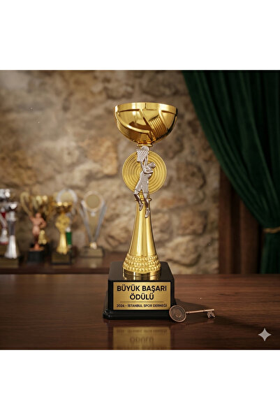 best hediye Basketbol Figürlü Ödül Kupası- yazı baskı dahil