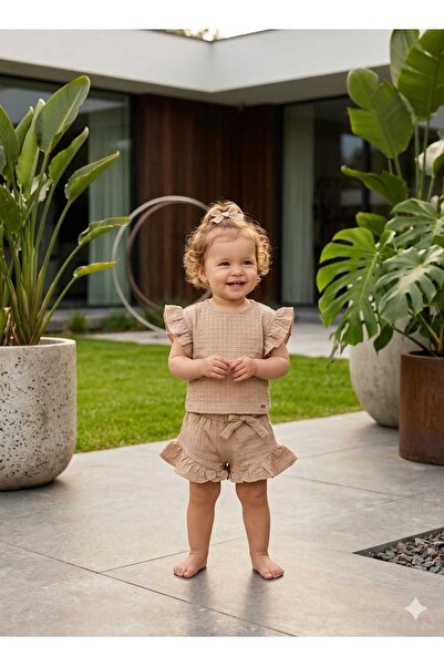 Babexi Girl's Muslin Ruffled Two-Piece Set