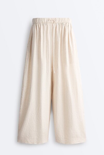 Oysho 100% linen balloon trousers