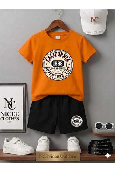 NC Nicee Clothes Summer Children's T-Shirt Shorts Unisex (Round California Pr...