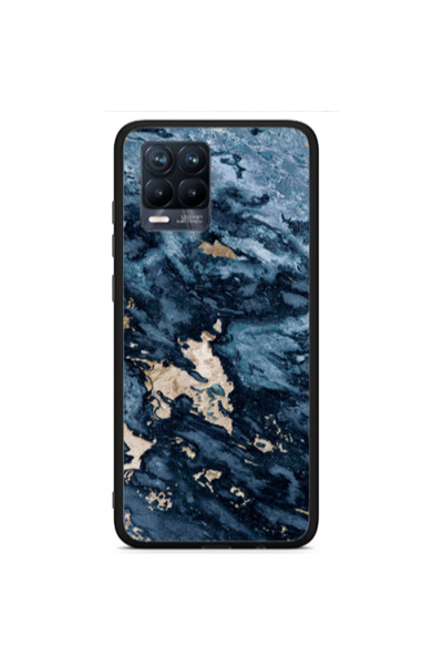 Other Realme 8 i Marble Blue Gold Black Glossy Θήκη