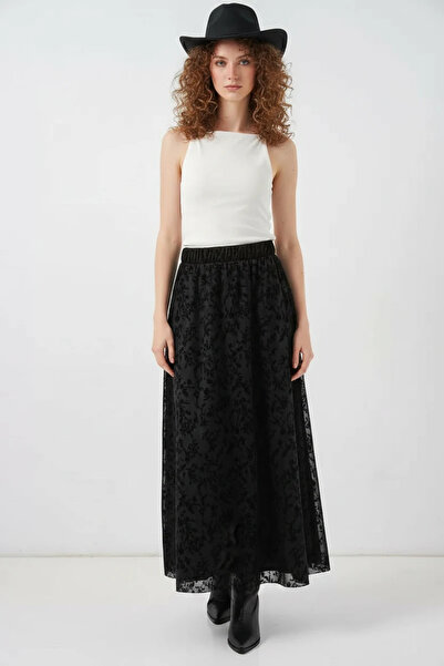 Generic Brand Women's Patterned Black Skirt
