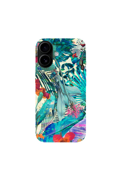 Other Apple Iphone 16 plus Blue laves tropical Transparent Silicone TPU Θήκη