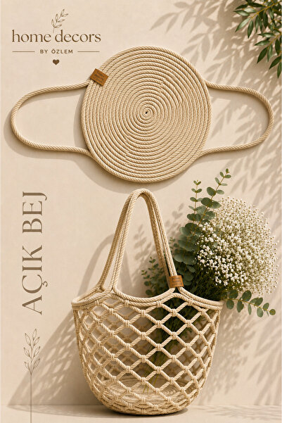 home decors by özlem Mesh Bag Shoulder Bag Straw Bag Beach Bag Handmade Daily...