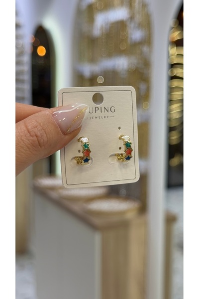 SU PERİSİ TAKI BİJUTERİ Xuping Non-Toxic Colorful Star Detail Mini Ring Child...