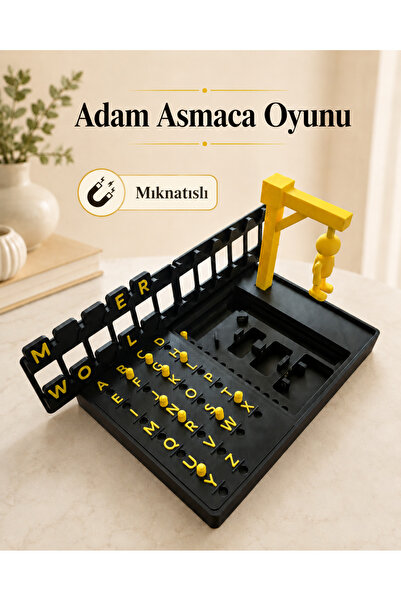 GiginGo Mıknatıslı Adam Asmaca Oyunu Kutulu Tasarım Eğitici Zeka Oyunu Harf T...