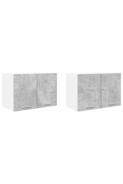 vidaxl Wall cabinet with 2 doors Concrete grey and White 60 x 31 x 40 cm