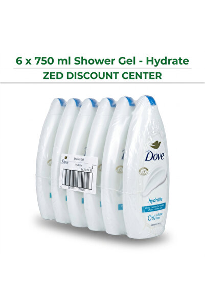 Dove Gel de duș hidratant și hrănitor pentru corp, 6 x 720 ml