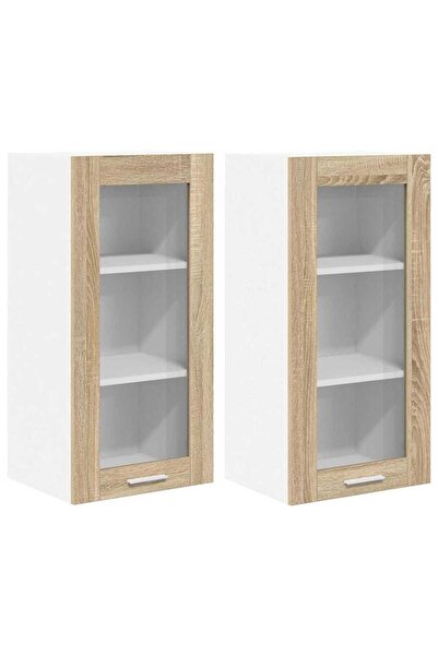 vidaxl Dulap suspendat cu ușă 2 pcs Stejar Sonoma 40 x 31 x 80 cm