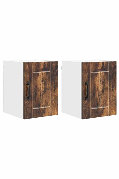 vidaxl Dulap de bucătărie 2 pcs Stejar fumuriu 30 x 31 x 40 cm