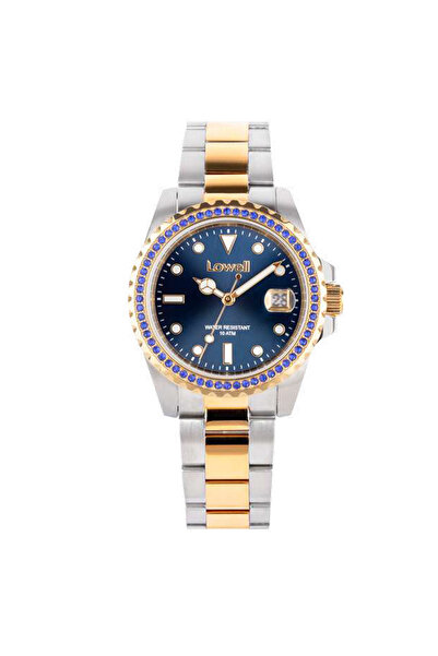 loweel Ρολόι Γυναικείο Stainless Steel Bracelet Δίχρωμο με μπλε καντράν L