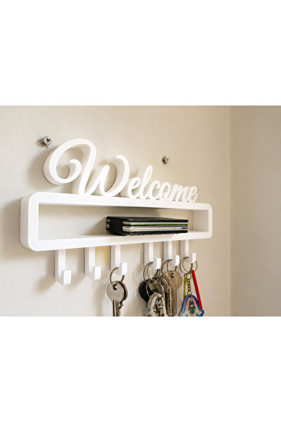 farist Welcome Written Wall Key Holder Rack – Decorative Hanging Key Organize...