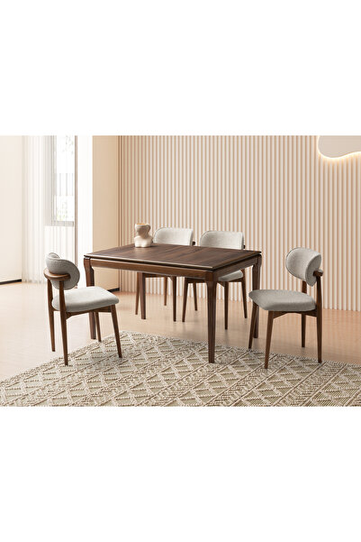 Viento Mobilya Marsilya Navara Desen MDF Açılır 130X80 Gürgen Ceviz Kasa Masa...