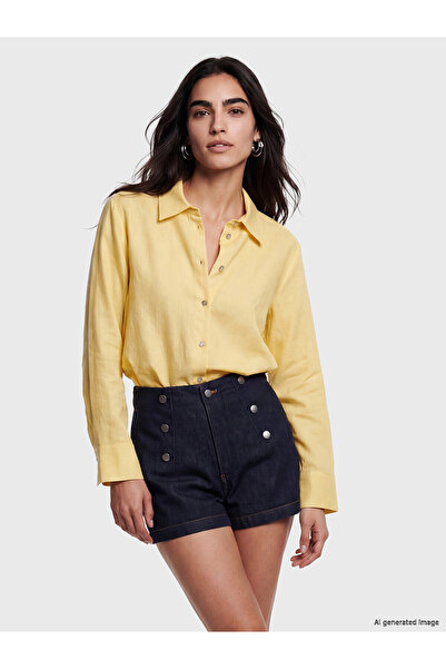 LC Waikiki YK PLUS FARKIYLA Γυναικείο πουκάμισο Oversize από μείγμα λινών