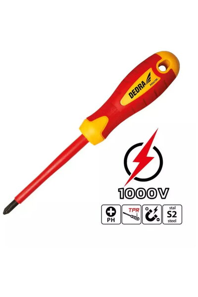 DEDRA EXIM Insulated screwdriver PH1x80mm
