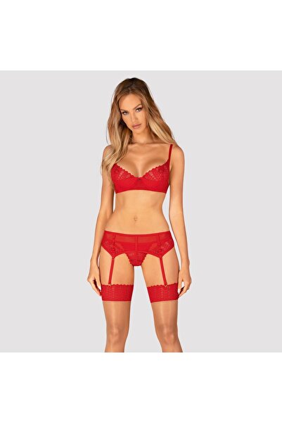 obsessive Lenjerie intimă mărimi mari – Set OBS M/L Roșu, M/L – Transparență ...