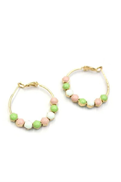 Marsilyan Nvdn- Ieg - Enamel Hoop Earrings - Green Iegrs-Nvdn1
