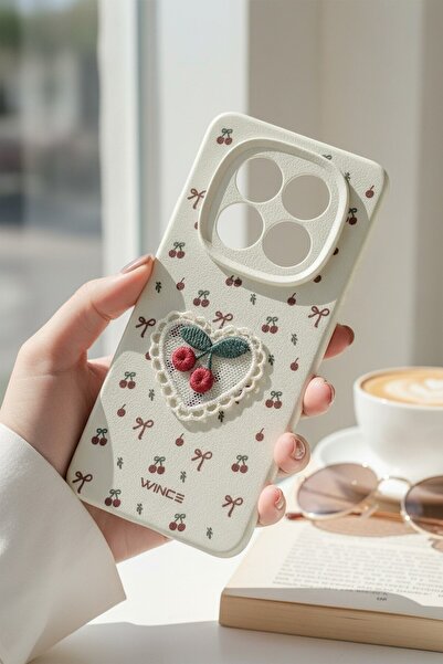 batuteknoloji Redmi Note 15 4G İç Yüzeyi Kadife Kiraz-Fiyonk BTU Silikon Kapak