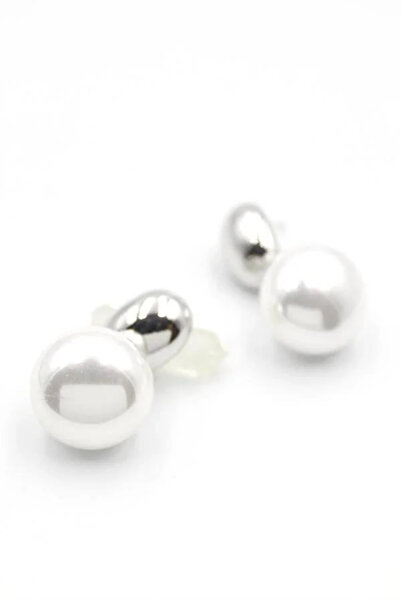 Marsilyan Nvdn- Ieg - Pearl Earrings - Silver Iegrs-Nvdn1