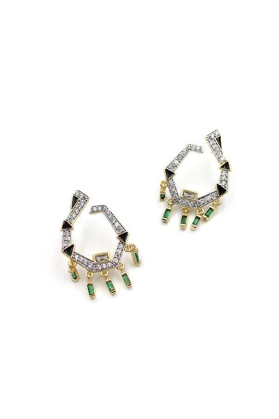 Marsilyan Nvdn- Ieg - Dangle Stone Earrings - Green Iegrs-Nvdn1
