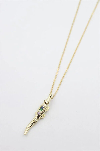 Marsilyan Nvdn- Ieg - Crocodile Necklace - Gold Iegrs-Nvdn1
