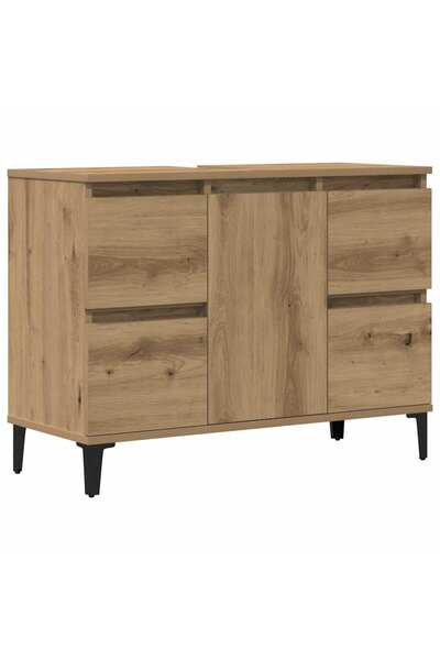 vidaxl Dulap de chiuvetă stejar artizanal, 80x33x60 cm, lemn prelucrat