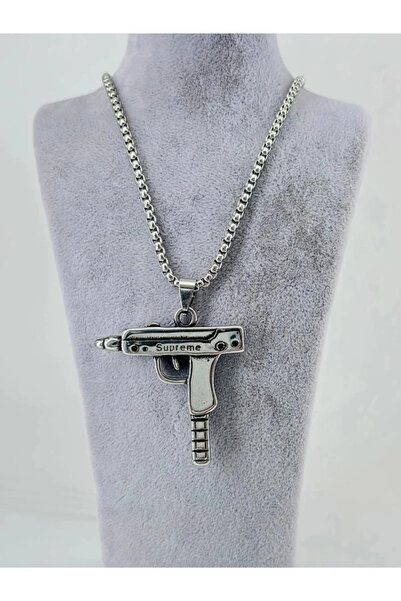 Marsilyan Nvdn- Ieg - Three-Dimensional Gun Figure Steel Men's Necklace Iegrs...