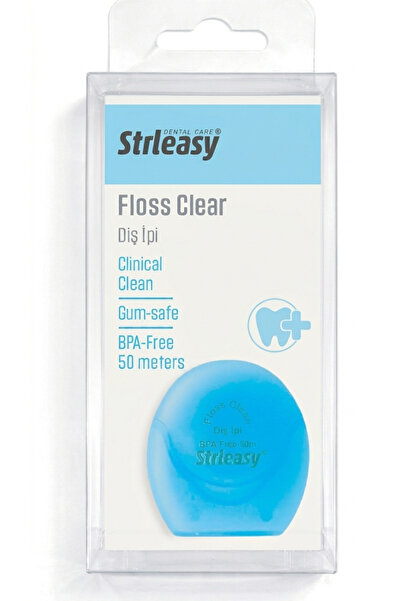 STRLEASY Diş İpi 50 M Floss Clear- Klinik Temizlik (Clinical Clean), Diş Eti ...