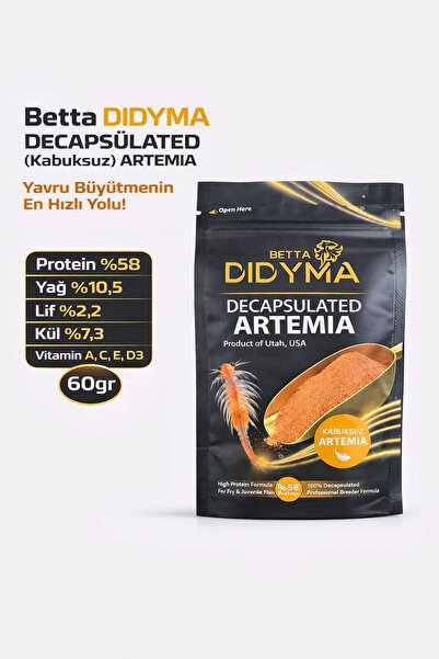 Betta Didyma Decapsulated (Kabuksuz) Artemia 60gr (Anahtarlık Hediyeli)