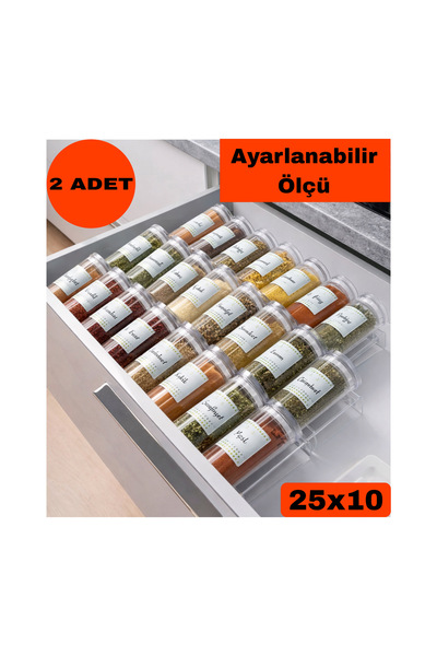 DKM Protect Pleksi Şeffaf 2 Adet Ayarlanabilir Baharatlık Çekmece İçi Düzenle...