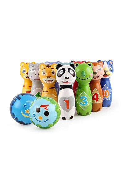 Ayawaska Set de bowling pentru copii, 10 popice cu animale, 2 mingi moi, mult...