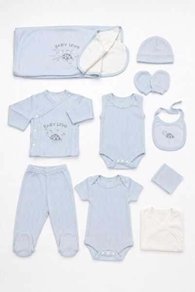 My Babies Label Yeni Doğan Bebek Pamuklu Jakarlı Kumaş 10’lu Hastane Çıkışı