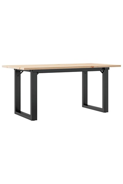 vidaxl Masă de cafea, cadru O, 90x40x45 cm, lemn masiv pin și Oţel