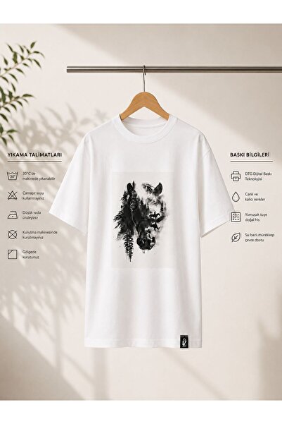 At Baskılı Oversize Tişört Premium At Baskılı Oversize Pamuklu Tişört Horse Baskılı Oversize Basic Tişört Premium Pamuklu Tişört Oversize Pamuklu Tişört