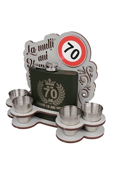LimArt Set de pahare metalice cu 4 piese, pentru a șaptea aniversare, 250 gr