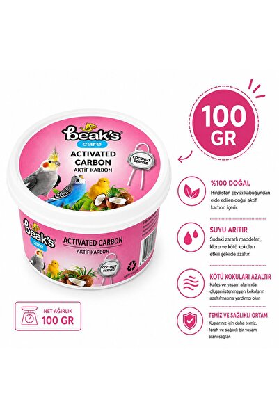 Beaks Beak’s Care Hindistan Cevizi Kabuğundan Aktif Karbon 100 Gr