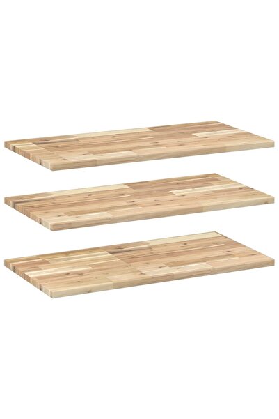 vidaxl Rafturi suspendate 3 buc. 100x40x2cm lemn masiv acacia netratat