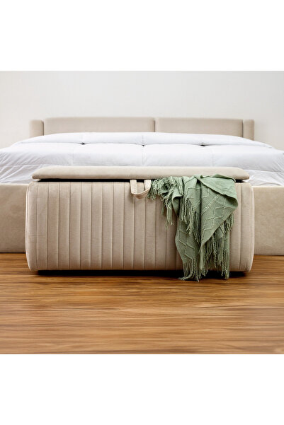 Home Box Hampton Upholstered Bed Bench with Storage - 100x50x48 cm