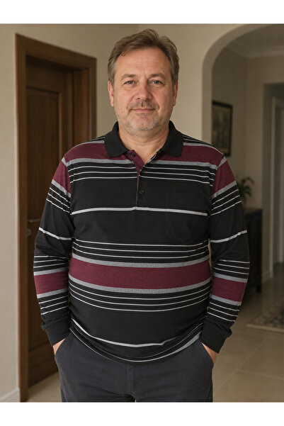 BABA PANT Pamuklu, uzun kol ,ince , Baba penye .Siyah -Bordo
