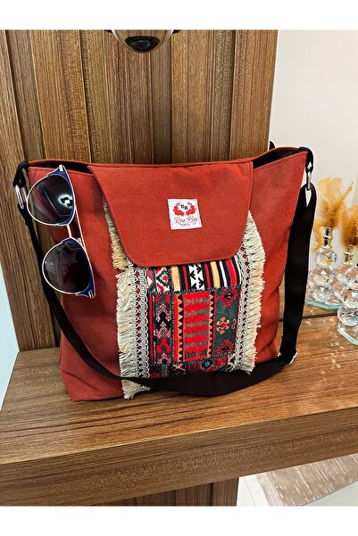GÜLHOBY Bohemian Style Women's Shoulder Bag with Tassels and Ethnic Pattern B...