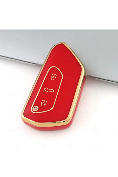 Alazpay Skoda Octavia Kodiaq Elroq Enyaq Superb Gold Edge Tpu Key Case Cover ...