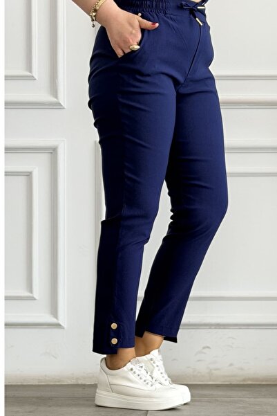 yb yağmur butik Pantaloni asimetrici cu talie elastică