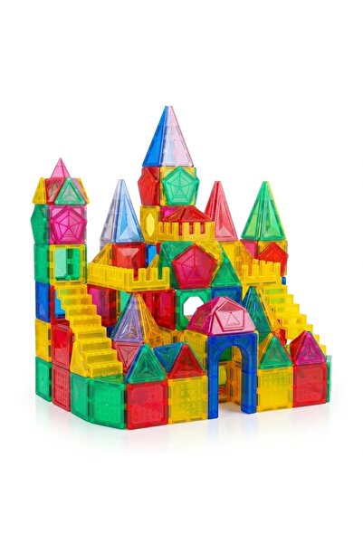 JollyMag Set de constructie, 3D magnetic blocks, 110 piese, forme diferite mu...