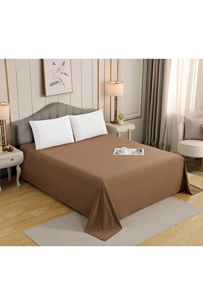 Alhabib bedding Nadaf Summer Brown Microfiber Double Bed Sheet 240X260 cm